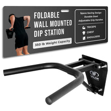Load image into Gallery viewer, Valor Fitness Wall Mounted Dip Station - Black

