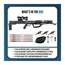 Load image into Gallery viewer, Killer Instinct BOSS-X Crossbow Bundle with Lighted Bolts and Broadheads
