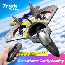 Load image into Gallery viewer, V17 Remote Control Plane, 2.4Ghz Foam RC Airplanes Jet Fighter Stunt RC Airplane with Spinning Drone

