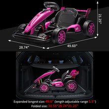 Load image into Gallery viewer, Go Kart Electric Drift Kart Car with Adjustable Seat, 24V Outdoor Ride On Toy with Variable Speed Mode, Crazy Cart for Kids 6+ Years Old
