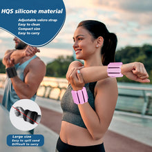 Load image into Gallery viewer, Wrist and Ankle Weights 2 Pack (1lb Each), Adjustable Silicone Wearable (Pink)
