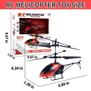 Remote Control Helicopter Toy, 2-Channel, 2.4 GHz, 2 Speeds, Up and Down Flying, Gift for Kids, Red