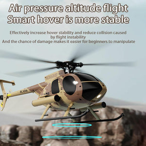 Remote Control Helicopter, 1:28 Scale MD500 Defender, 2.4G 6CH RTF RC Helicopter with Brushless Motor Single Blade