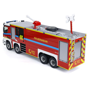 1/14 8X4 RC Fire Fighting Truck Metal Chassis Two Speed Transmission Differential Lock on Axles Radio Control Fire Car Light