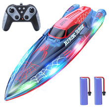 Load image into Gallery viewer, 13 inch Remote Control Boat for Kids, 2.4Ghz RC Spider Boat with LED Lights for Pools and Lakes, Summer Water Toy Gift

