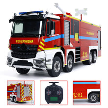 Load image into Gallery viewer, 1/14 8X4 RC Fire Fighting Truck Metal Chassis Two Speed Transmission Differential Lock on Axles Radio Control Fire Car Light
