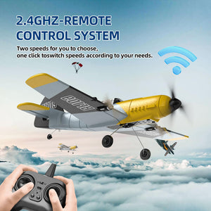 RC Plane 3 Channel BF-109 Remote Control Airplane Fighter Toys,2.4GHz 6-axis Gyro Stabilizer RTF Glider Aircraft Plane with 2 Batteries