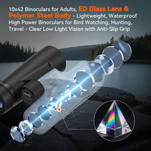 Load image into Gallery viewer, VOTJPYS 10x42 Binoculars, ED Glass Binoculars for Adults High Powered

