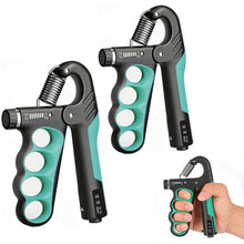 Load image into Gallery viewer, Hautrely 2PCS Hand Gripper Strengthener, 11-220LB Adjustable Resistance Grip Strength Trainer with Counter, Forearm Exerciser for Injury Recovery and Muscle Building (Blue)
