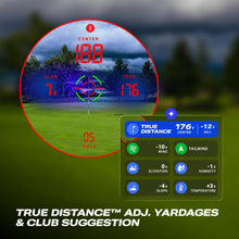 Load image into Gallery viewer, Blue Tees Golf Captain Pro Golf Rangefinder with Slope &amp; GPS Distances – 1200 Yard Laser Range Finder, OLED Display, Shot Tracking, Magnetic Cart Mount, IP67 Waterproof, USB-C Rechargeable
