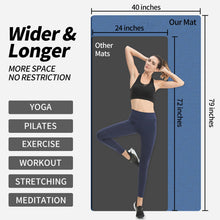 Load image into Gallery viewer, Hatha Yoga Extra Long TPE Yoga Mat 79" x 40” x 1/2" Thick Non-slip Exercise Mat for Home Gym Use, Yoga, Pilates, Fitness &amp; Workouts (Blue)
