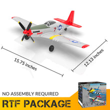 Load image into Gallery viewer, 4 Channel Remote Control Airplane 2.4Ghz RC Plane with 3 Modes - Ready to Fly P51 Mustang RC Airplane RTF for Beginners Adults (Red)

