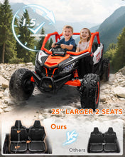 Load image into Gallery viewer, 24V 7AH 2 Seater Power Wheels for Big Kid, 25&quot; 4WD Largre Kids&#39; Electric Vehicles with Remote Control for Girls &amp; Boys, Orange
