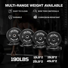 Load image into Gallery viewer, JELENS Home Gym System, 150LB Weight Stack Smith Machine -(Black, 190LBS Black Weights Package)
