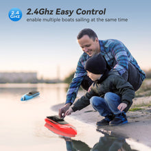 Load image into Gallery viewer, RC Boats for Kids 2Pack, Fast Remote Control Boat for Pools Lakes River, 2.4 GHz Racing Boat Toys for Boys 8-12, 15KMH Fast
