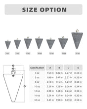 Load image into Gallery viewer, BLUEWING 3lb Box Pyramid Sinkers Lead Fishing Weights for Saltwater, 8oz, 6 Pack

