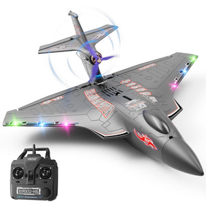 6CH Amphibious RC Plane for Water, Land & Air, Remote Control Airplane Flying Boat Toys,2.4GHz 6-axis Gyro Stabilizer RTF (Black)