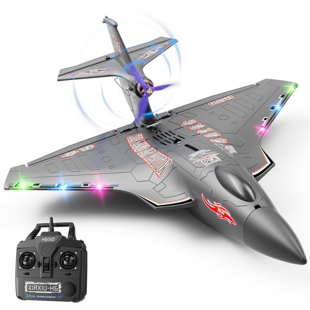 6CH Amphibious RC Plane for Water, Land & Air, Remote Control Airplane Flying Boat Toys,2.4GHz 6-axis Gyro Stabilizer RTF (Black)