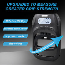 Load image into Gallery viewer, Handeful Grip Strength Tester Trainer - Dynamometer Handgrip Measurer Meter, Handheld Strengthener Exerciser for Sports, School, and Home Use (black 180kg)
