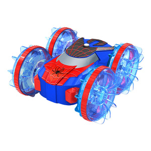 Remote Control Amphibious Car with LED Lights, 360° Rotation 4WD Waterproof, Gesture and Handle Remote, 1200mAh Battery, Ages 4-12
