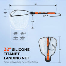 Load image into Gallery viewer, KastKing Titanet Folding Fishing Landing Net, Extends to 32", Silicone
