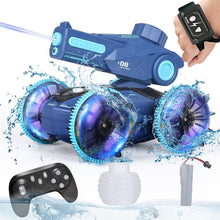 Load image into Gallery viewer, 3-in-1 Remote Control Car, RC Boat &amp; Water Gun - Amphibious RC Car for Land &amp; Water, Adjustable Speed, Waterproof-Blue
