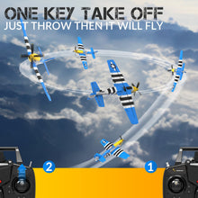 Load image into Gallery viewer, RC Plane RTF 4 Channel Remote Control Airplane with 3 Modes - Ready to Fly Upgrade P51 Mustang RC Airplane for Beginners Adult
