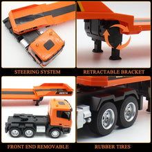 Load image into Gallery viewer, RC Semi Truck &amp; Excavator Toy Set, 2.4Ghz Remote Control Flatbed Truck with Excavator Toys, 1:24 RC Semi-Trailer
