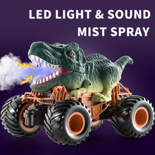 Load image into Gallery viewer, Remote Control Dinosaur Car, 2.4Ghz RC Truck for Toddlers, Electric Hobby RC Car Toys with Light &amp; Sound Spray Birthday
