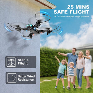 Drone with Camera, Foldable Drone for Beginners with 1080P Camera, Upgrade Altitude Hold, Circle/Rotating/Waypoint Fly, 3D Flip
