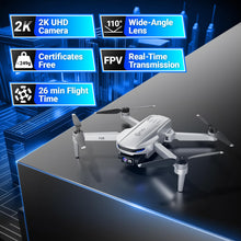 Load image into Gallery viewer, F28 2K Camera Drone for Adults, GPS Auto Follow, Foldable FPV Drone with One-Button Return, Orbit, Waypoint, Selfie Mode, 26 Min Flight Time
