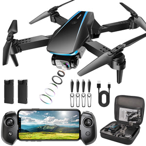 Drone with Camera - Drones for Adults, with 2 Batteries, Carrying Case, Propellers, 1080P HD Foldable Drone with Stable Hover