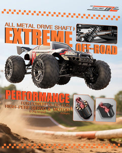 1/16 RC Car Off-Road All Terrain for Adults,Max 50kph Electric RTR Brushless RC Truck, High Speed Remote Control Car 4WD（5 Shells)