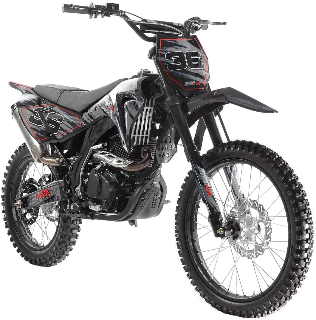 250cc Dirt-bike Adult Pit Bike Gas DB36 Dirt Bike Manual Clutch 5 Speed (Choose Your Color : Red, Blue and Black Color)