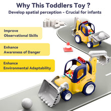 Load image into Gallery viewer, Remote Control Construction Truck Toy for Toddlers 2-4, Baby RC Car Toys W/Light Sound, Backhoe Loader Play Vehicle
