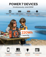 Load image into Gallery viewer, Portable Power Station 300W,220Wh Solar Generator Backup Battery Pack Bank
