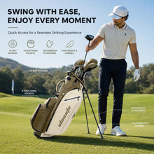 Load image into Gallery viewer, wosofe 14-Way Golf Stand Bag, Waterproof PU Leather Olive Green Vintage
