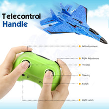 Load image into Gallery viewer, RC Plane, Remote Control Airplane- 2CH 2.4Ghz Remote Control Wireless Airplane Toy with Lights, Foam RC Fighter Plane Jet
