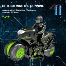 Load image into Gallery viewer, RC Motorcycle, High Speed Remote Control Motorcycle, 2.4GHz 360 Rotating Drift Stunt Car Motorbike Toy (Green)
