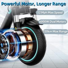 Load image into Gallery viewer, 6000W Electric Scooter, 50Mph Top Speed, 70 Miles Range, 60V/35Ah Large Battery, 11&quot; Off Road Tires, 330Lbs Max Load
