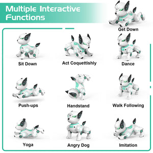 Remote Control Robot Dog Toy, RC Dog Programmable Smart Interactive Robotic Pets, RC Stunt Robot Toys Dog Imitates, Green