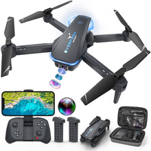 Load image into Gallery viewer, Drone with 1080P Camera for Beginners and Kids, Foldable Remote Control Quadcopter with Voice Control, Gestures Selfie, Altitude Hold
