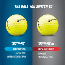 Load image into Gallery viewer, TaylorMade Golf 2024 TP5x Yellow Golf Balls, High Visibility, 1 Dozen
