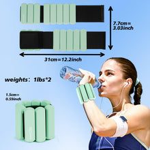 Load image into Gallery viewer, Wrist and Ankle Weights for Women &amp; Men 2 Pack (1lb Each) (Green)
