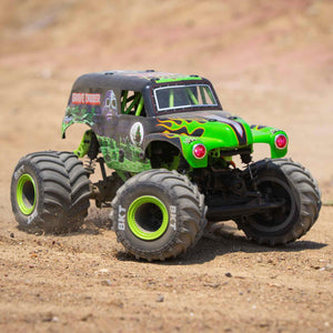 1/18 Mini LMT Grave Digger 2S 4X4 RTR Brushed Monster Truck Battery & Charger Included Green LOS01026T1