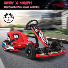 Load image into Gallery viewer, Drift Kart, Adjustable Electric Go Kart with 350W Motor and EVA Tires for Outdoor Fun and Ages 8-12 Red
