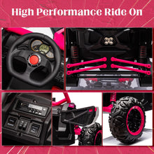 Load image into Gallery viewer, 24V 2 Seater Ride on Car, 2x200W, EVA Tires, 4Wheels/2WD, Power Wheels LED Lights, Remote Control, Bluetooth- Pink
