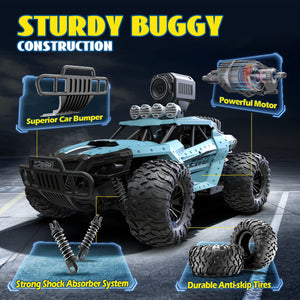 RC Cars DE36W Remote Control Car with 1080P HD FPV Camera, 1/16 Off-Road High Speed Monster Trucks for Kids Adults 60 Min Play
