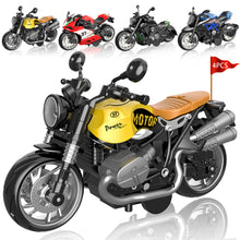 Load image into Gallery viewer, 4-Pack Pull-Back Motorcycle Toys - Friction Powered Kids Toy Cars with Lights, Sounds &amp; Automatic Drive2
