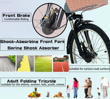 Load image into Gallery viewer, Adult Tricycle 7 Speed, 3 Wheel Bikes with Rear seat, Adult Trikes 20/24 inch Wheels Low Step-Through for Adults Women Men
